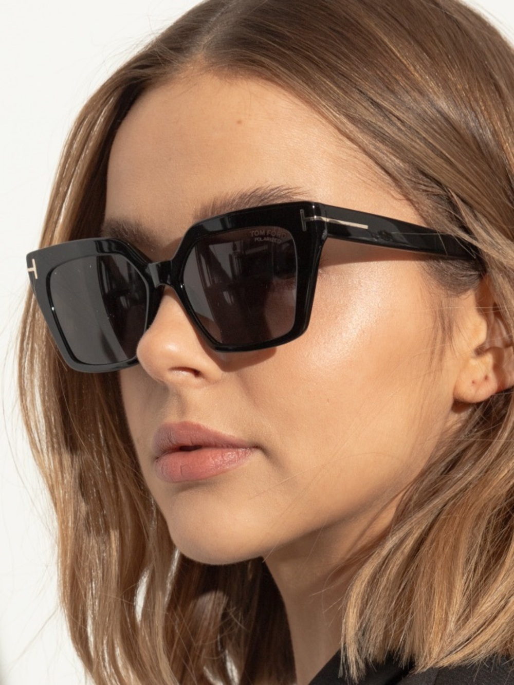 Tom Ford Winona TF1030 ECO 01Z Black Cat Eye Sunglasses 53mm